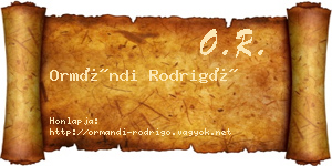 Ormándi Rodrigó névjegykártya